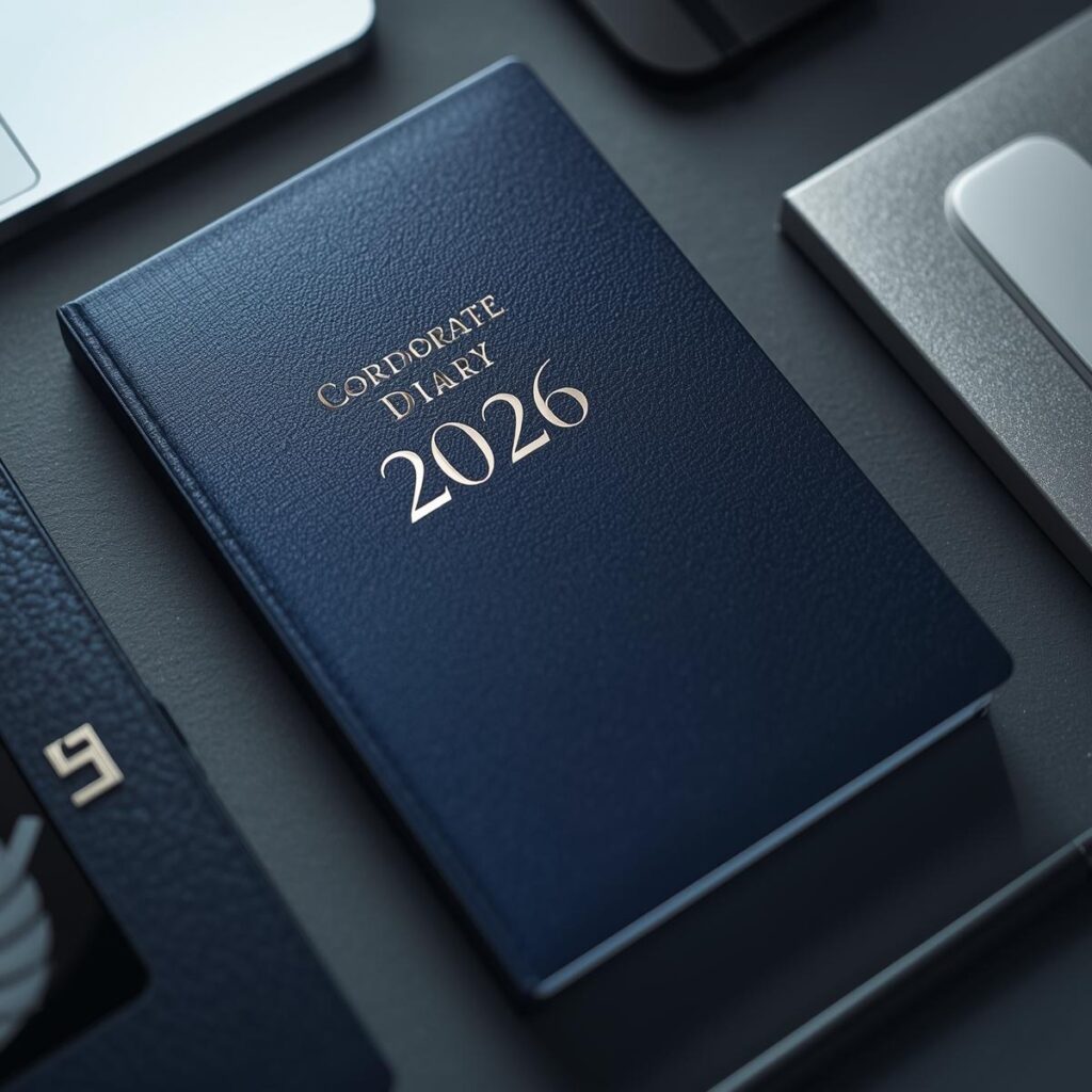 Explore 2026 custom diaries, premium planners, and corporate notebooks with logo printing at TradeNeo Supplies, Bengaluru. Order in bulk today!