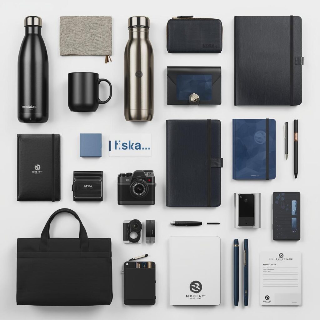 Corporate Gifts_ Bottles, mugs, diaries, tech accessories, bags, and stationery. Customized for gifting, onboarding, and promotions.