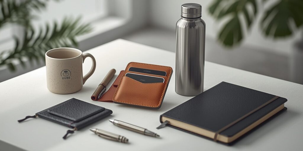 Tradeneo supplies Joining Kit Gift Sets: mug, card holder, bottle, pen, diary, etc.